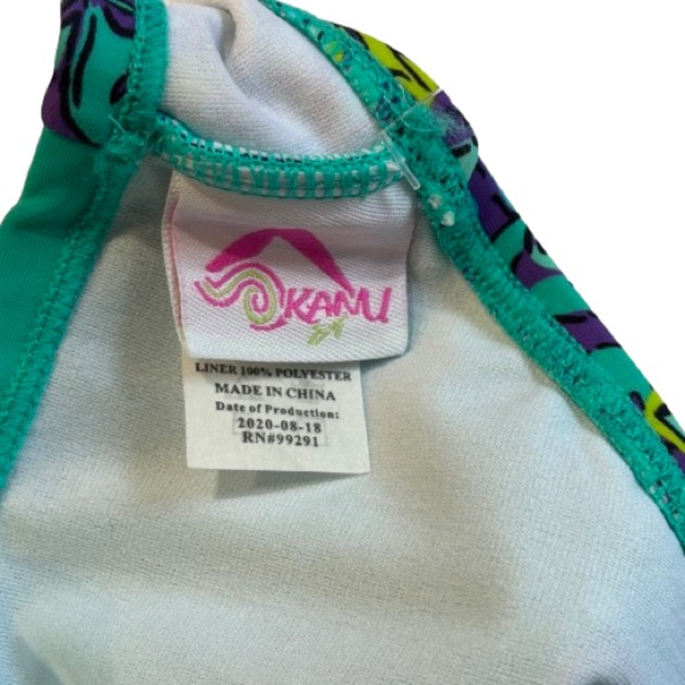 NWT Kanu Surf Karlie Purple Aqua Floral Bikini Set Size 2T - Picture 3 of 6